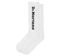 Dr Martens Chaussettes verticales unisexes en coton mélangé blanc, taille M/L, blanc, Medium-Large