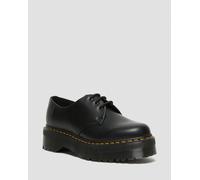 Dr Martens Chaussures 1461 En Cuir À Plateforme Quad - Black Polished Smooth - 37