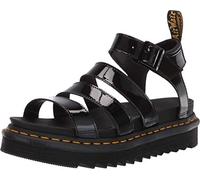Dr. Martens Chunky 3 Strap Sandal, Sandales Plateforme, Black Patent Lamper,