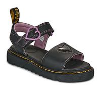 Sandales plates filles Dr. Martens Marlowe Hearts II J Black Lucido Noir 29