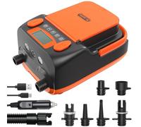 Dr.meter 6000mah Pompe à Air électrique pour Stand up Paddle, 12V DC Haute Pression avec 2 Ports USB 3 Lumières LED et 6 Buses pour gonflables Stand Up Paddle, Matelas,Bateaux,Tente