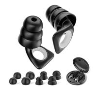 Dr.meter Bouchons d'oreille pour dormir NRR 25 dB, bouchons d'oreilles antibruit avec 4 paires d'embouts réglables et étui, bouchons d'oreilles réutilisables en silicone pour sommeil, concert, travail