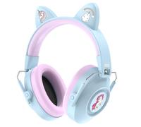 Dr.meter Casque Anti Bruit Enfant, Casque Anti Bruit Protection SNR 32dB pour Enfants avec Cache-Oreilles pour Dormir étudier pour bébés Bandeau réglable pour Casque Bleu Clair