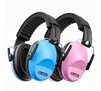 Dr.meter Casque Anti Bruit Enfant, SNR 27dB Enfant Facilement Réglable Pliable Cache-Oreilles pour Dormir étudier Tirer pour l’Autisme Feux d’Artifice Concert Bandeau 2Pcs Bleu Rose