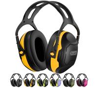 Dr.meter Casque Antibruit Pour Adulte, Casque de Protection Auditive SNR 31 dB, Réduction du Bruit pour Adultes et Enfants, Adapté à l’Autisme, Tonte, Tir Sportif, Concerts, Monster Jam Noir Orange