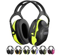 Dr.meter Casque Antibruit Pour Adulte, Casque de Protection Auditive SNR 31 dB, Réduction du Bruit pour Adultes et Enfants, Adapté à l’Autisme, Tonte, Tir Sportif, Concerts, Monster Jam Noir Vert