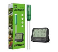 Dr.meter Testeur Humidité Plante, 4 en 1 Hygrometre Plante Testeur de Sol/Température/Lumière/Heure avec écran LCD pour Jardin, Ferme, Plantes à Gazon Intérieur et Extérieur (Batterie Non Incluse)