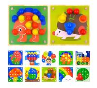 Dr. MUYA® Jouet Montessori 1 2 3 Ans, Jeux Enfants 2 Ans, Jeux Educatif Enfant 2 Ans, Jouet en Bois, Jeu de Clous, Cadeau 1-3 Ans Fille Garçon