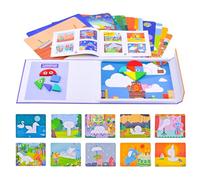Dr. MUYA® Jouet Montessori 1 2 3 Magnetibook et Puzzle Magnétique, Tangram Enfant 3 Ans Jeux Éducatifs en Bois Cadeau 1-3 Ans pour Fille et Garçon