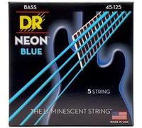 DR NBB5-45 - Hi-Def Neon - Blue, jeu guitare basse, 5 cordes Medium 45-125