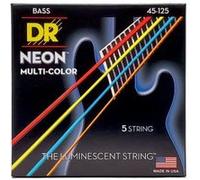 DR NMCB5-45 - Hi-Def Neon - Multi-color, jeu guitare basse, 5 cordes Medium 45-125 G