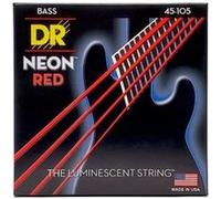 DR NRB-45 - Hi-Def Neon - Red, jeu guitare basse, Medium 45-105