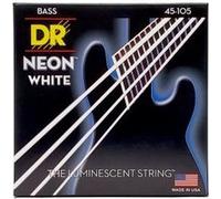DR NWB-45 - Hi-Def Neon - White, jeu guitare basse, Medium 45-105