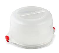 Dr Oetker 1013 Boite de transport gâteau, Boite à gâteau transparente, Boite gâteau, Boîte de conservation pour gâteau, Boîte à gâteaux ronde, Plastique, Blanc, 38,5 x 19 cm