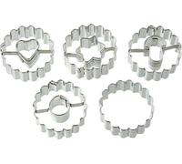 Dr. Oetker 1062 Emporte Linzer Noël lot de 5 pieces Ø3,5 cm argent, Acier Inoxydable, 3.5 x 3.5 x 2.5 cm