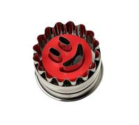 Dr Oetker 1499 Emporte-pièce poussoir pour biscuit linzer, emporte piece patisserie, emporte piece biscuit, cookie cutter, tampon smiley, ustensile patisserie, Acier inoxydable, 5 x 4 cm