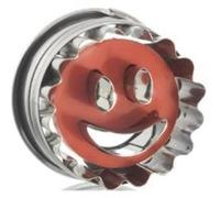 Dr. Oetker Emporte-pièce poussoir 1499 – acier inoxydable, tampon smiley, 5 x 4 cm