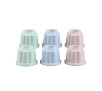 Dr. Oetker 1799 Lot De 6 Moules À Pudding, Moule À Flan, Moule Avec Couvercles, Mini Moule, Moule À Gâteau Individuel, Plastique, Rose/Vert/Bleu, 6,3 X 7,5 Cm