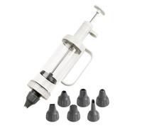 Dr.Oetker 1982 Seringue à décorer avec 6 embouts, seringue de décoration pour pâtisserie, seringue de pâtisserie avec embouts de décor, Plastique, Acier inoxydable, 27,5 x 8 x 5,5 cm