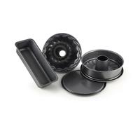 Dr. Oetker 2600 Ensemble De 4 Moules À Pâtisserie Moule À Manqué Double Fond, Moule À Cake, Moule À Kouglof, Moule Savarin, Moule Rond, Moule Gateau, Acier, 26 Cm