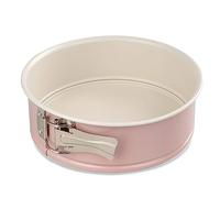 Dr. Oetker 4651 Moule à manqué à charnière bicolore, Moule à gâteaux rétro à revêtement en céramique, Moule rond, Acier inoxydable, Céramique, Crème, Rose, 20cm
