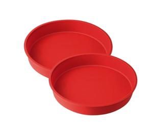 Dr. Oetker 9922650 Moule a gateau rond en silicone de 26 cm, moule gateau rond, moule gâteau silicone, moule rond, moule à gâteau rond, moule à manqué, Silicone, Rouge, 26 cm