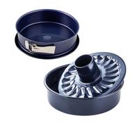 Dr. Oetker 9923250 Moule Gâteau Rond À Double Fond, Moule À Manqué Avec Fond À Savarin, Moule À Gâteau Rond, Moule À Brioche, Moule À Manqué À Charnière, Acier, Emaille, 26 Cm, 28 Cm