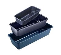 Dr. Oetker 9924550 Lot de 3 moules à cakes, 3 moules à gâteaux, moule à cake, moule rectangulaire, moule à pâtisserie, moule à gâteaux, Acier, Emaille, 30 cm - 35 cm - 25 cm