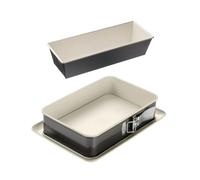 Dr. Oetker 9928850 Lot de 2 moules à gâteaux, Moule à cake, Moule à gâteau, Moule à gâteau rectangulaire, Moule en céramique, Acier, Céramique, 30 x 13 x 7,5 cm et 28 x 18 x 7 cm