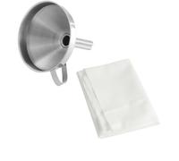 Dr Oetker 9941950 Set de 2 ustensiles pour Confiture avec Filtre pour Confiture et Entonnoir à Confiture, Tissu filtrant pour confiture, Tissu non tissé, Acier inox, 75 x 75 cm