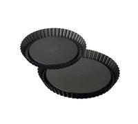 Dr Oetker 9998450 Set De 2 Moules À Tartes, Moule À Tarte Renversée, Moule À Gâteau, Tarte Renversée, Acier Inoxydable, Noir, Diamètres 22 Cm Et 28 Cm