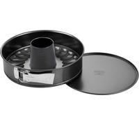 Dr. Oetker Back-Freude Classic Sprinform mit Flach-und Rohrboden, Spring Form, Backform, Kuchenform, Stahlblech Antihaft-Beschichtet, Schwarz, Ø 28 cm, 2511