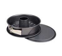 Dr. Oetker Back-Harmonie Springform mit Flach- und Rohrboden, Spring Form, Backform, Kuchenform, Stahlblech mit keramisch verstärkter Antihaft-Beschichtung, Anthrazit, Ø 24 cm, 2609