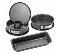 Dr. Oetker Backformen-Set 4-tlg., Backharmonie, Gugelhupfform, Kastenform, Springform mit Flach- und Rohrboden, Antihaftbeschichtung, 24 cm, 2600