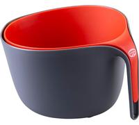 Dr. Oetker Bol et passoire set 2 pièces plastique PP gris/rouge