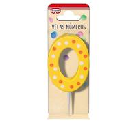 DR. OETKER Bougie numéro 0, bougies d'anniversaire pour personnaliser les gâteaux, muffins ou biscuits - 1 pack de bougies numéro 4 en rouge, bleu, vert ou jaune