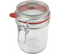 Dr. Oetker Bügelverschlussglas 370 ml, Liebevoll Hausgemacht, Einmachglas, Glas, Transparent, Rot, 1552