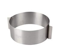 Dr. Oetker Cercle à tarte Ø 16-30 cm, flexible, réglable, idéal pour les gâteaux à couches, deux poignées à tirer, couleur : argenté, 1 pièce