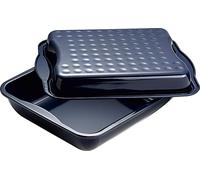 Dr. Oetker Cocotte Maxi Idée de cuisson 42x34x13cm émaillée noire avec couvercle