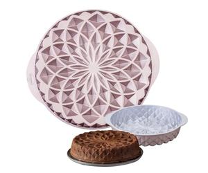 Dr. Oetker Creative Mandala Moule rond en fonte d'aluminium de qualité supérieure - Diamètre : 26 x 55 cm - 2000 ml - Revêtement antiadhésif sans PFAS - Or rose - Résistant à la chaleur jusqu'à +230