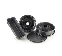 Dr. Oetker Ensemble de 4 Moules à Pâtisserie en Acier Antiadhésif 26 cm | Cuisson maîtrisée, 4 formats utiles, Acier antiadhésif, Cake 30 x 13 x 7,5 cm, Four 230°C
