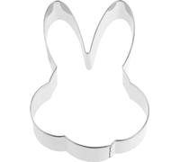 Dr. Oetker Golden Easter Ausstecher Hasenkopf Groß, Plätzchenform, Plätzchen Form, Ausstechform, Weißblech, Silber, 11 cm, 1886