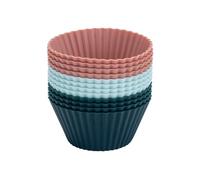 Dr. Oetker Lot de 12 moules de cuisson réutilisables pour muffins, cupcakes, matériau en silicone, résistant de -40 °C à +200 °C, dimensions Ø 4 x 3,2 cm