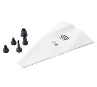 Dr. Oetker Manchon à pâtisserie, manche en coton résistant à la déchirure, résistant aux hautes températures jusqu'à 100 °C, comprend 4 buses en plastique interchangeables, passe au lave-vaisselle