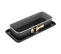 Dr. Oetker Moule à cake à charnière acier émaillé sans PFAS 30 cm | Cuisson et service en un plat, Fond en émail pratique, Format 30 x 15 x 7 cm, Acier robuste, Passe au lave vaisselle, Inox