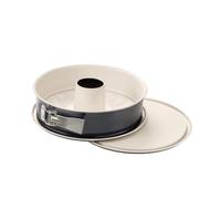 Dr. Oetker Moule à charnière BACK-TREND à fond plat et tube Ø 26 cm, 2 fonds, revêtement antiadhésif renforcé de céramique (couleur : crème/anthracite) 1 pièce