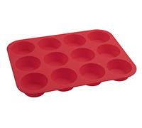 Dr. Oetker Moule à Muffins 12 Cups 34 x 26 x 3 cm FLEXXIBLE LOVE Silicone pour Muffins, Moule en Silicone Platine de Haute Qualité, Moule à Propriétés Antiadhésives (Couleur : Rouge), Quantité: 1