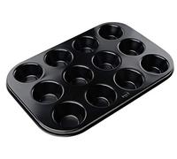 Dr. Oetker - Moule à muffins/cup cake sucrées ou salés, Tradition, en aluminium haute épaisseur revêtue de revêtement antiadhésif (Couleur : noir) quantité: 1 pièce.