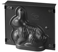 Dr. Oetker Moule en forme de lapin 3D en tôle d'acier avec revêtement antiadhésif, avec pinces de fermeture, résistance à la chaleur : +230 °C, nettoyage à la main, fabriqué en Allemagne