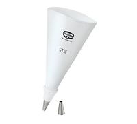 Dr. Oetker Poche à Douille en Coton de 35 cm, Adaptateur Universel et Deux Douilles en Acier Inoxydable de Haute qualité incluses, Accessoires de pâtisserie pour décorer et décorer (Couleur : Blanc